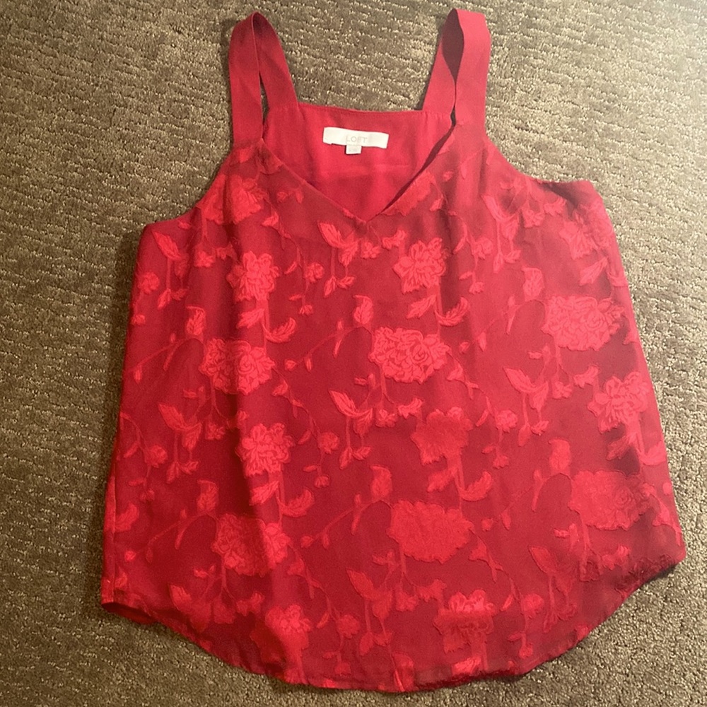 Loft Flower Embroidered Tank